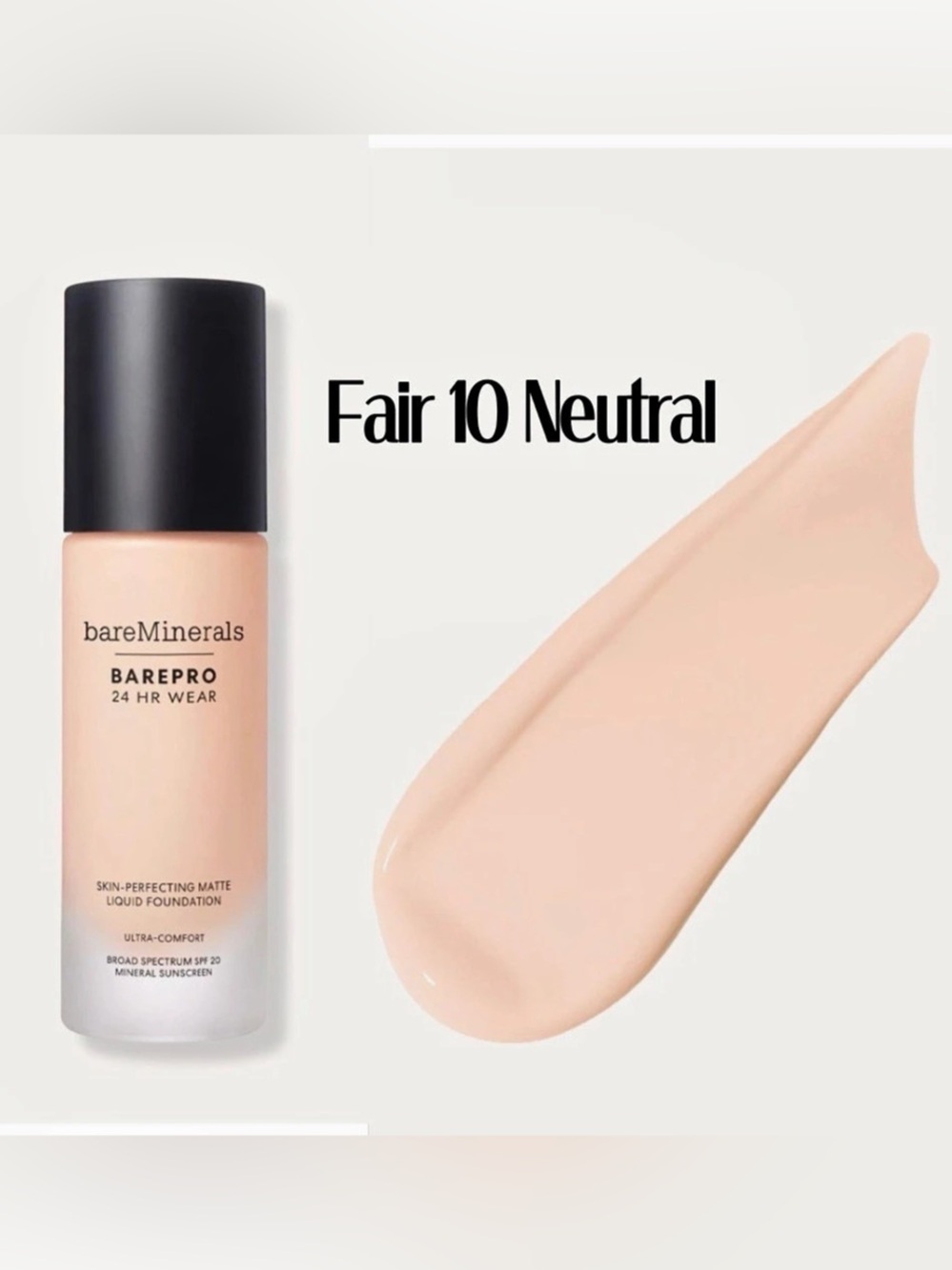 bareminerals barepro 24hr wear skin-perfecting matte liquid foundation - Fair 10